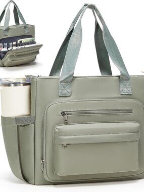 Teacher Tote Bag for Women Diaper Work School Bags with Cup Holder | 15.6 Inch L